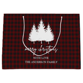 Custom Family Name Buffalo karierte Weihnachten Große Geschenktüte