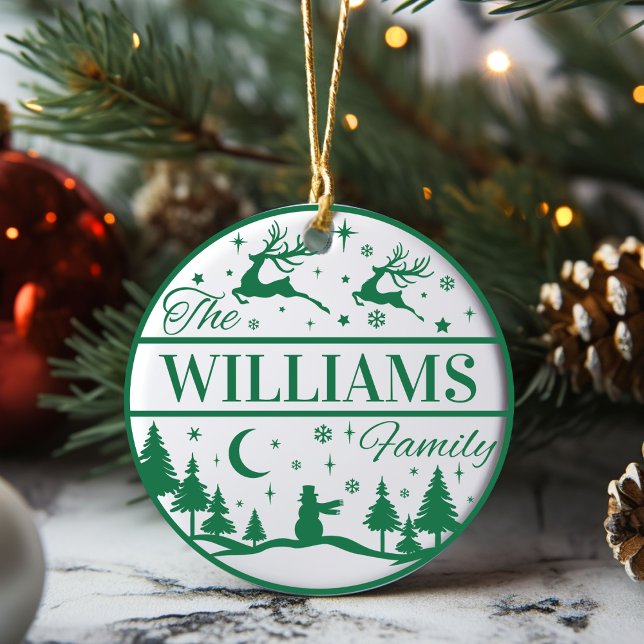 Custom Family Name Classic Christmas Keepake Keramik Ornament (Custom Family Name Classic Christmas Keepsake Ceramic Ornament. Just add your family name!)