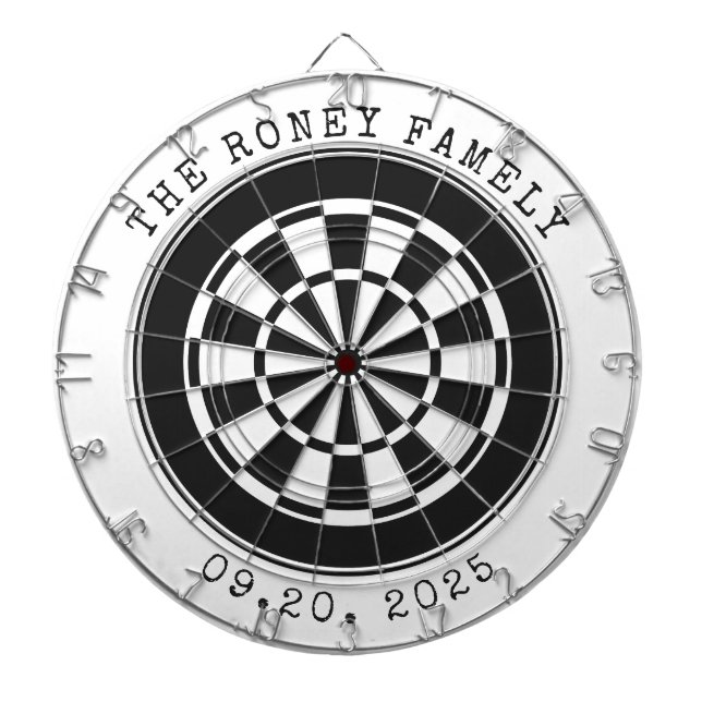 Custom Family Name Personalized Dartboards Dartscheibe (vorne)