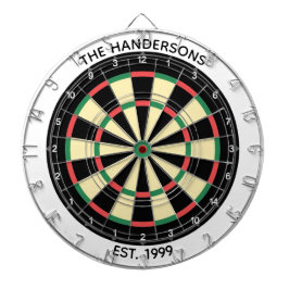 Custom Family Name Rustic Dartboard Dartscheibe