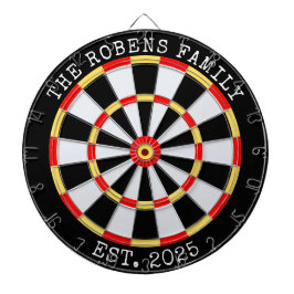 Custom Family Name Rustic Dartboard Dartscheibe