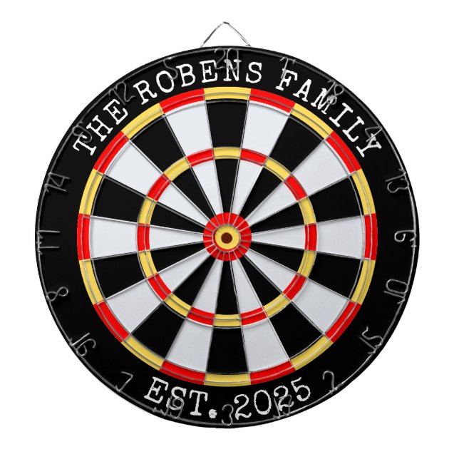 Custom Family Name Rustic Dartboard Dartscheibe (vorne)