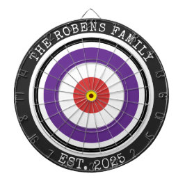 Custom Family Name Rustic Dartboard Dartscheibe