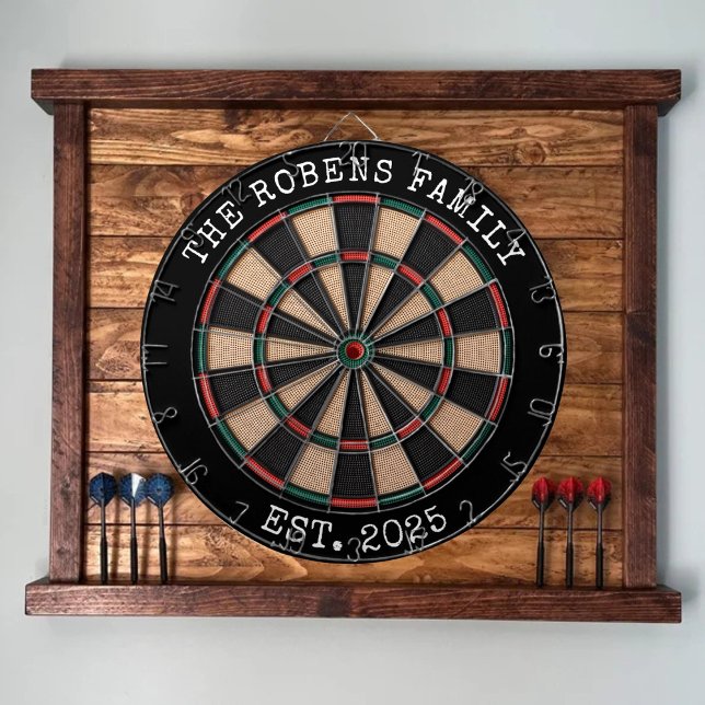 Custom Family Name Rustic Dartboard Dartscheibe (Von Creator hochgeladen)