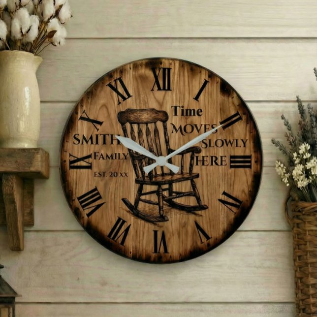 Custom Family Name wall clock | Farmhouse Decor  Große Wanduhr (Von Creator hochgeladen)
