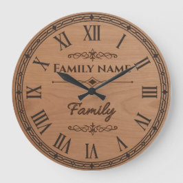 Custom Family Name Wall Clock – Home Decor Große Wanduhr