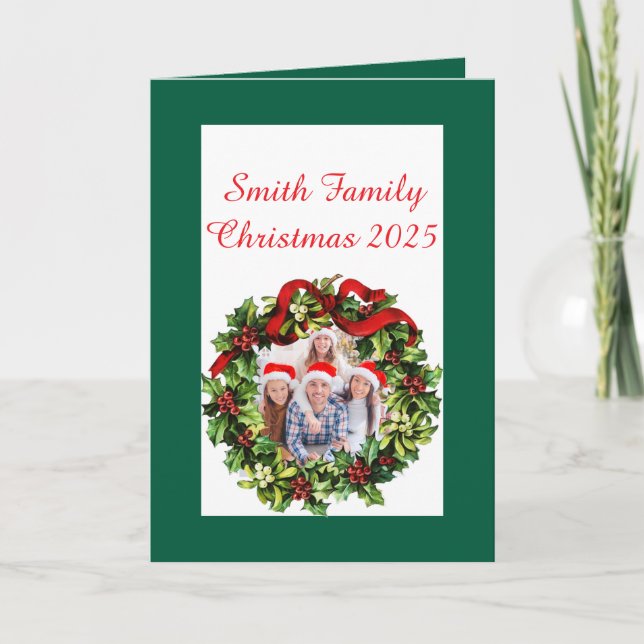 Custom Family Photo Christmas Card Karte (Vorderseite)