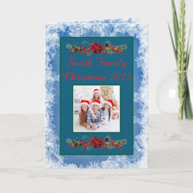 Custom Family Photo Christmas Card Karte (Vorderseite)