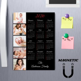 Custom Family Photo Collage 2026 Calendar Magnet