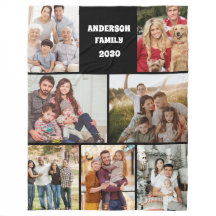 Custom Family Photo Collage Elegant Gift Black