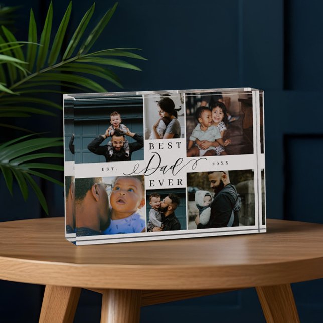 Custom Family Photo Collage Gift for Best Dad Ever Fotoblock (Custom Family Photo Collage Gift for Best Dad Ever)