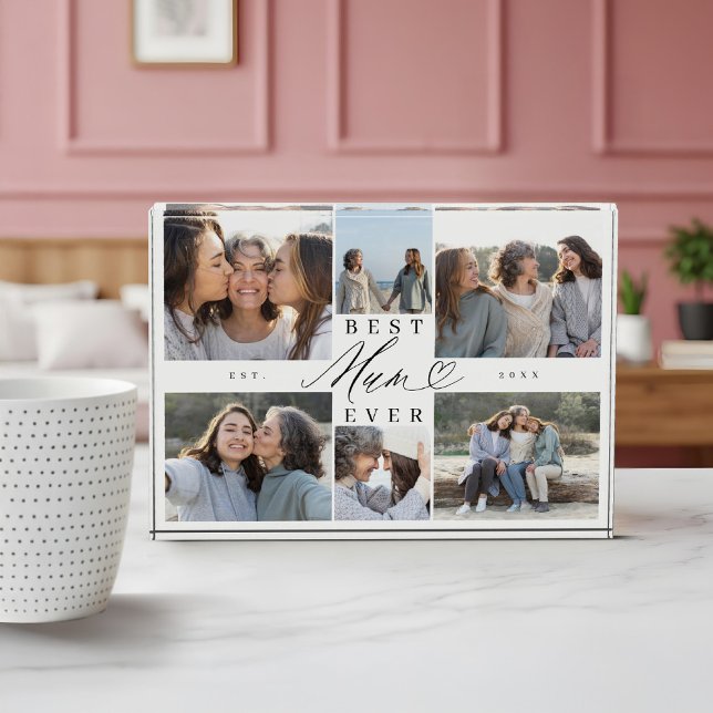 Custom Family Photo Collage Gift for Best Mum Ever Fotoblock (Custom Family Photo Collage Gift for Best Mum Ever)