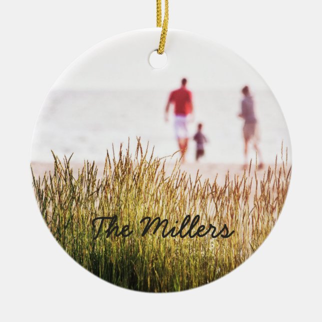 Custom Family Photo Keramik Ornament (Vorne)