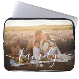 Custom Family Photo -Personalized Last Name & Year Laptopschutzhülle