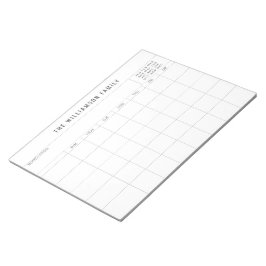 Custom Family Planner Monthly Calendar Notizblock