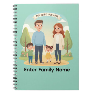 Custom Family Portrait Our Tribe Our Love Notizblock