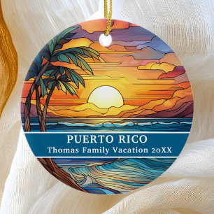 Custom Family Puerto Rico Trip Imitate aus festem Keramik Ornament