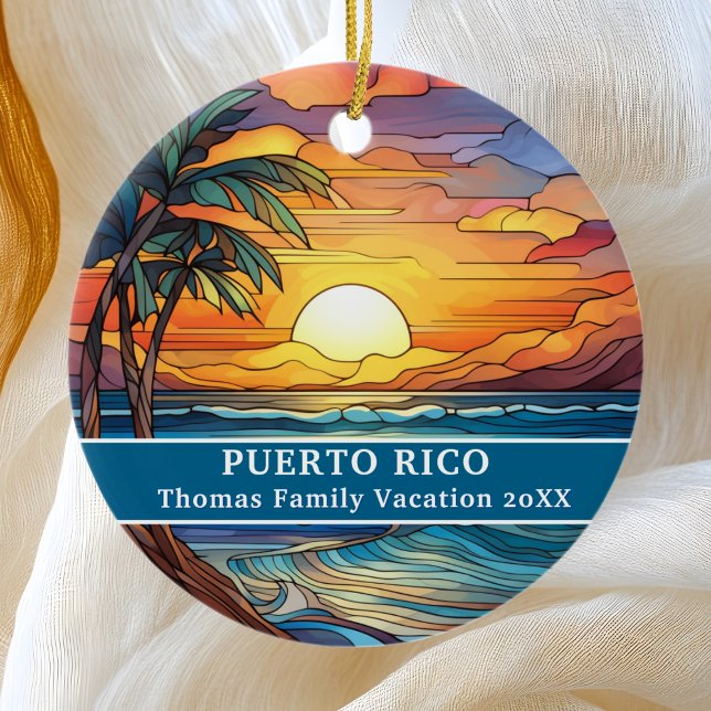 Custom Family Puerto Rico Trip Imitate aus festem  Keramik Ornament (Von Creator hochgeladen)