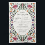 Custom Family Recipe Folk Art Flowers Geschirrtuch<br><div class="desc">Cherish a beloved family recipe or gift your favorite recipe to someone else on this colorful custom recipe folk art kitchen towel with customizable text for your favorite recipe. Makes a great housewarming gift, gift for a best friend or home cook who loves to bake, cook and mix in the...</div>