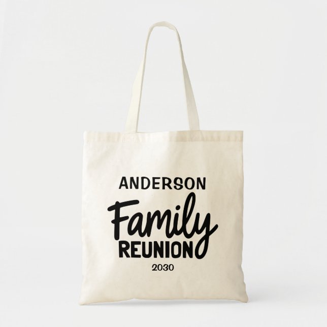 Custom Family Reunion Name & Date Modern Script Tragetasche (Vorne)
