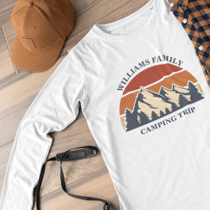Custom Family Road Trip Camping Sunset Long Sleeve Tri-Blend Shirt