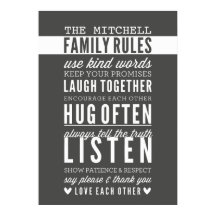 CUSTOM FAMILY RULES Moderne Typografie dunkelgrau