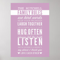CUSTOM FAMILY RULES Moderne Typografie lila