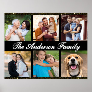 Custom Family Six Foto Collage Poster