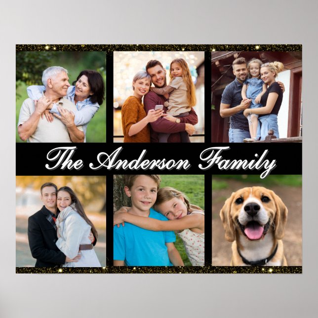 Custom Family Six Foto Collage Poster (Vorne)