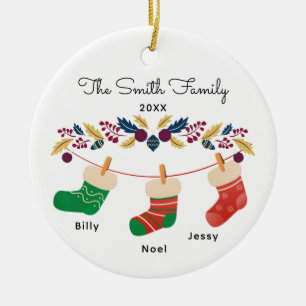 Custom Family Strumpf Weihnachten mit Namen Keramik Ornament