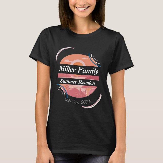 Custom Family Summer Reunion Lake T-Shirt (Vorderseite)