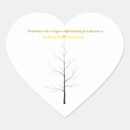Custom Family Tree: Elegant Minimalist Art Herz-Aufkleber