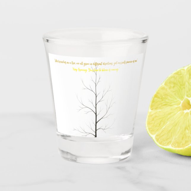 Custom Family Tree: Elegant Minimalist Art Schnapsglas (Vorderseite)