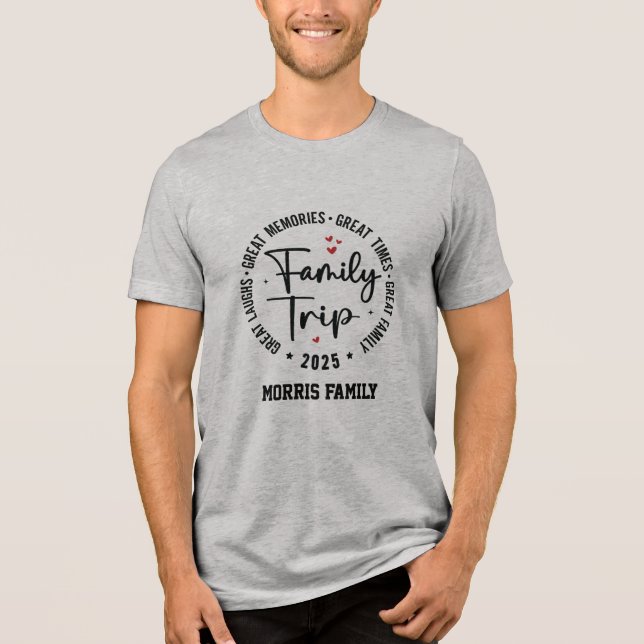 Custom Family Trip T - Shirt - Personalisierter Ur (Vorderseite)