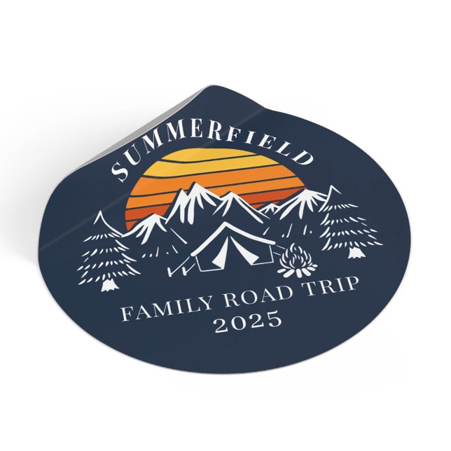Custom Family Vacation Road Trip Camping Runder Aufkleber (Custom Family Vacation Road Trip Camping Classic Round Sticker)