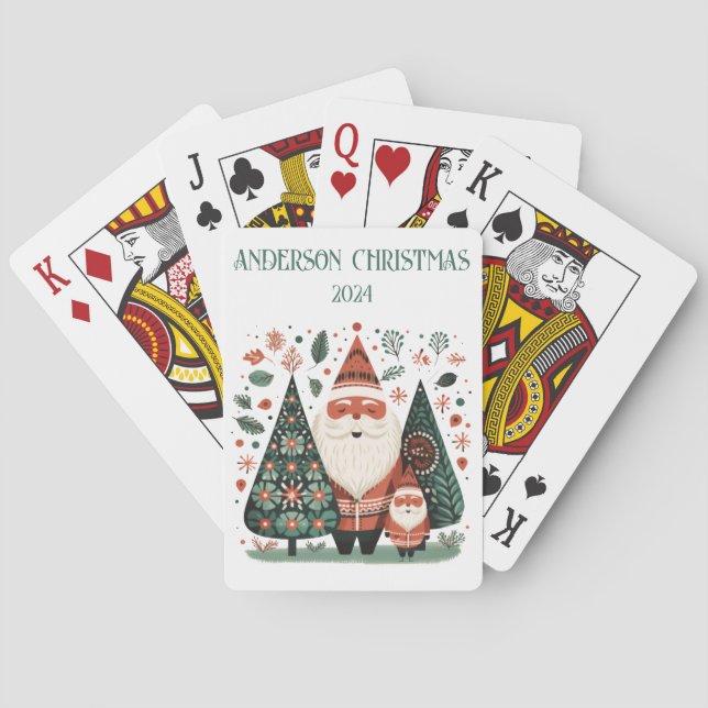 Custom Family Weihnachten Weihnachtsmann Spielkarten (Rückseite)