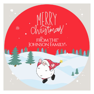Custom Family Weihnachtskleber Runder Aufkleber