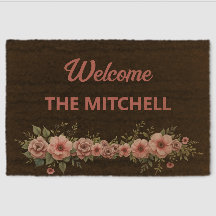 Custom Family Welcome Doormat - Blumen