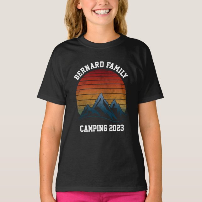 CUSTOM FAMILY WIEDERSEHEN CAMPING SUNSET BERGREISE T-Shirt (Vorderseite)
