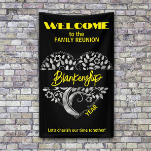 Custom Family Wiedersehen Heart Art Tree Black Yel Banner