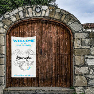 Custom Family Wiedersehen Heart Art Tree White Sil Banner