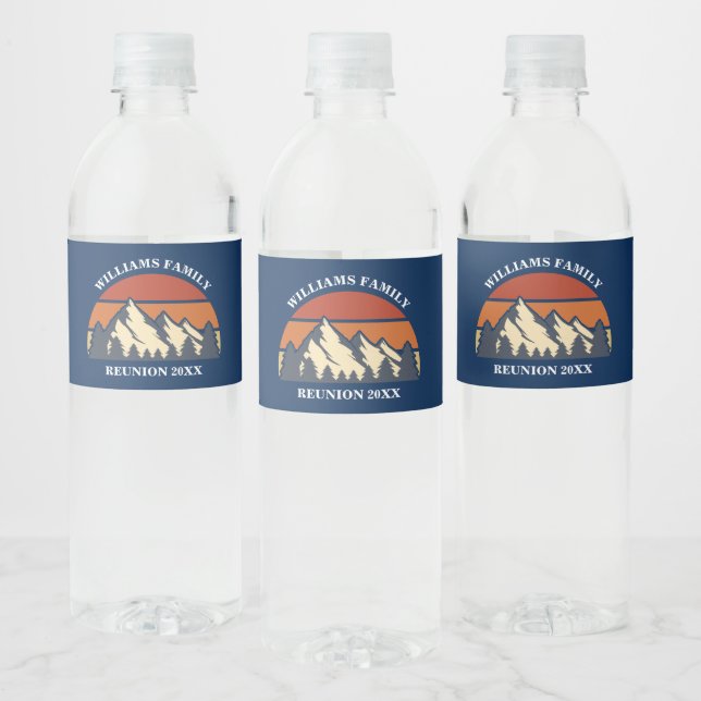 Custom Family Wiedersehen Party Mountain Sunset (Flaschen)