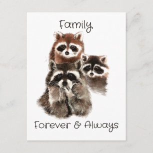 Custom Family Wiedersehen Raccoons Blown Kisses Fu Einladung