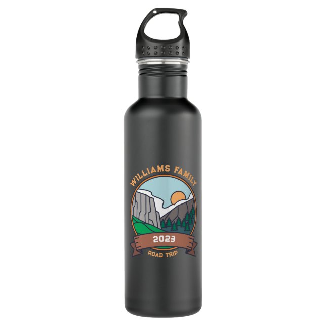 Custom Family Wiedersehen Road Trip Mountain Edelstahlflasche (Vorderseite)