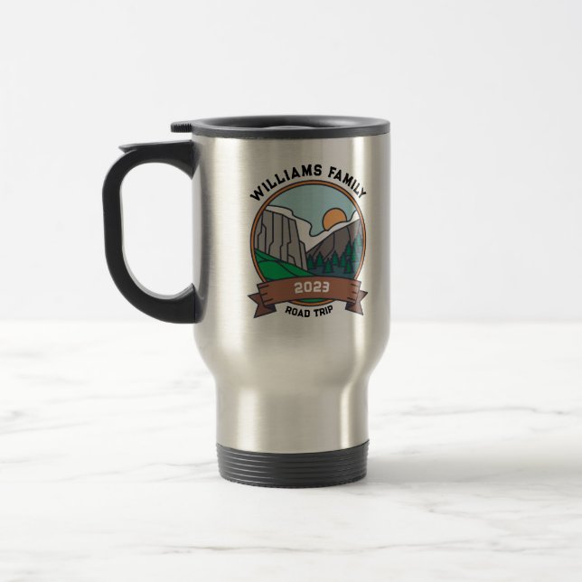 Custom Family Wiedersehen Road Trip Mountain Reisebecher (Links)