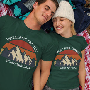 Custom Family Wiedersehen Road Trip Mountain Sunse T-Shirt
