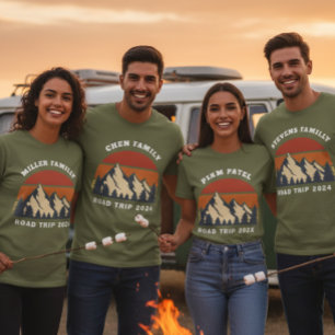 Custom Family Wiedersehen Road Trip Mountain Sunse T-Shirt