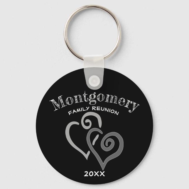 Custom Family Wiedersehen Zwei Graue miteinander v Schlüsselanhänger (Vorderseite)