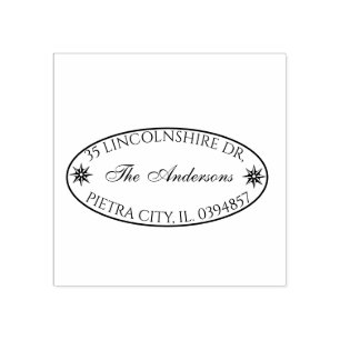 Custom FamilySurname Oval Rücksendeadresse Gummistempel