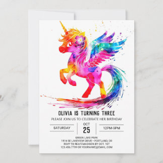 Custom Fantasy Unicorn Digital Geburtstag Einladung